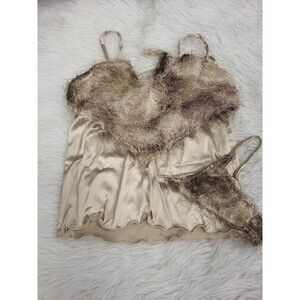 Exotic Handmade Faux Fur Dancewear 3 Piece Set Size Small